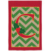 Evergreen Holly Monogram Burlap Flag