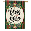 Evergreen Bless This Home Plaid House Flag