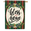 Evergreen Bless This Home Plaid House Flag