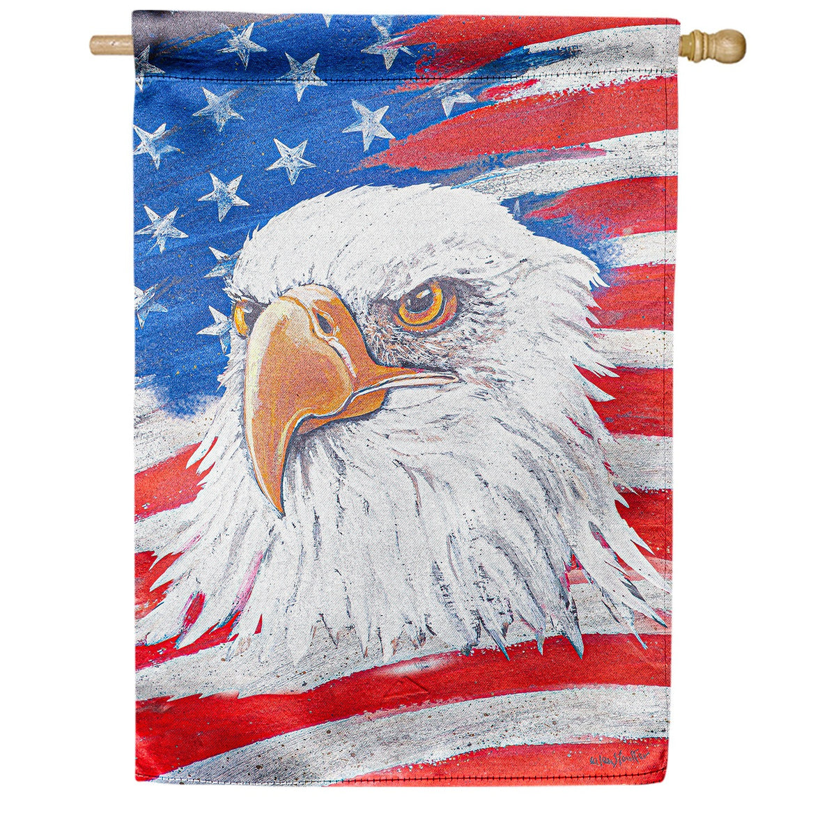 Evergreen Eagle and Flag House Flag