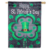 Evergreen Welcome St. Pats Lustre House Flag