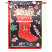 Evergreen Christmas Stocking House Flag