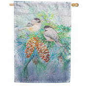 Evergreen Winter Frost House Flag