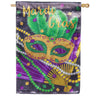 Evergreen Mask and Beads Lustre House Flag