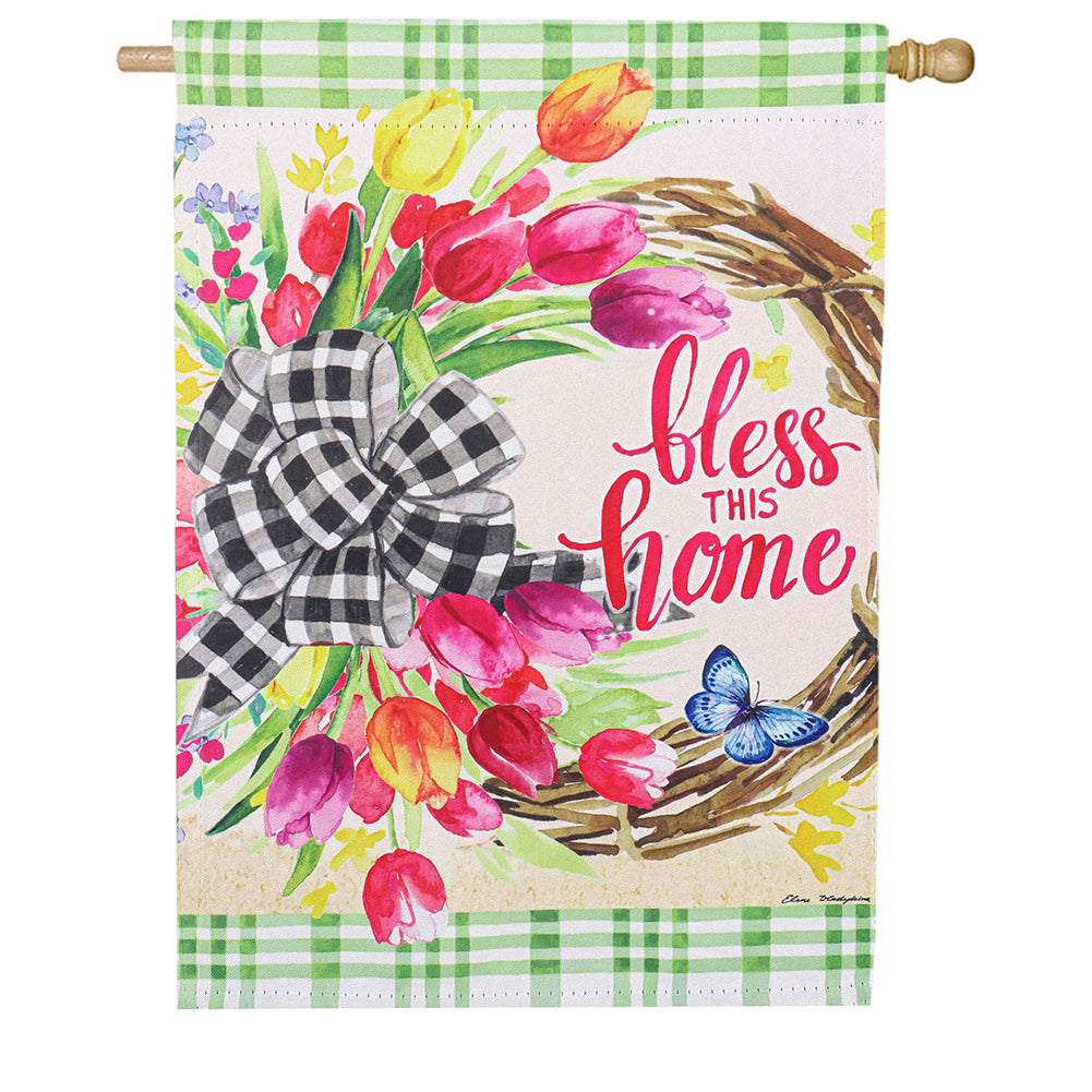 Evergreen Spring Florals House Flag