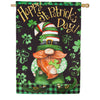 Evergreen Lucky Gnome Suede House Flag