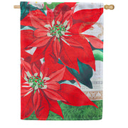 Evergreen Christmas Cow Burlap House Flag