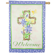 Evergreen Easter Welcome House Flag