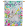 Evergreen Bunny in the Garden Suede House Flag