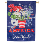 Evergreen Suede House Flag - America the Beautiful