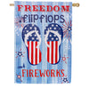 Freedom Flip Flops Double Sided Suede House Flag