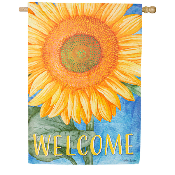 Evergreen Welcome Sunflower House Flag