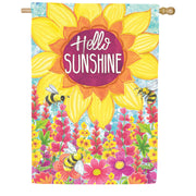 Evergreen Hello Sunshine Suede House Flag