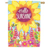 Evergreen Hello Sunshine Suede House Flag