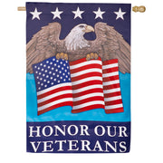 Evergreen Suede House Flag - Honor Our Veterans