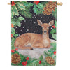 Evergreen Woodland Peace on Earth Deer House Flag