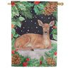 Evergreen Woodland Peace on Earth Deer House Flag