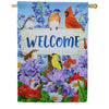 Evergreen Visiting Bird Friends Suede House Flag