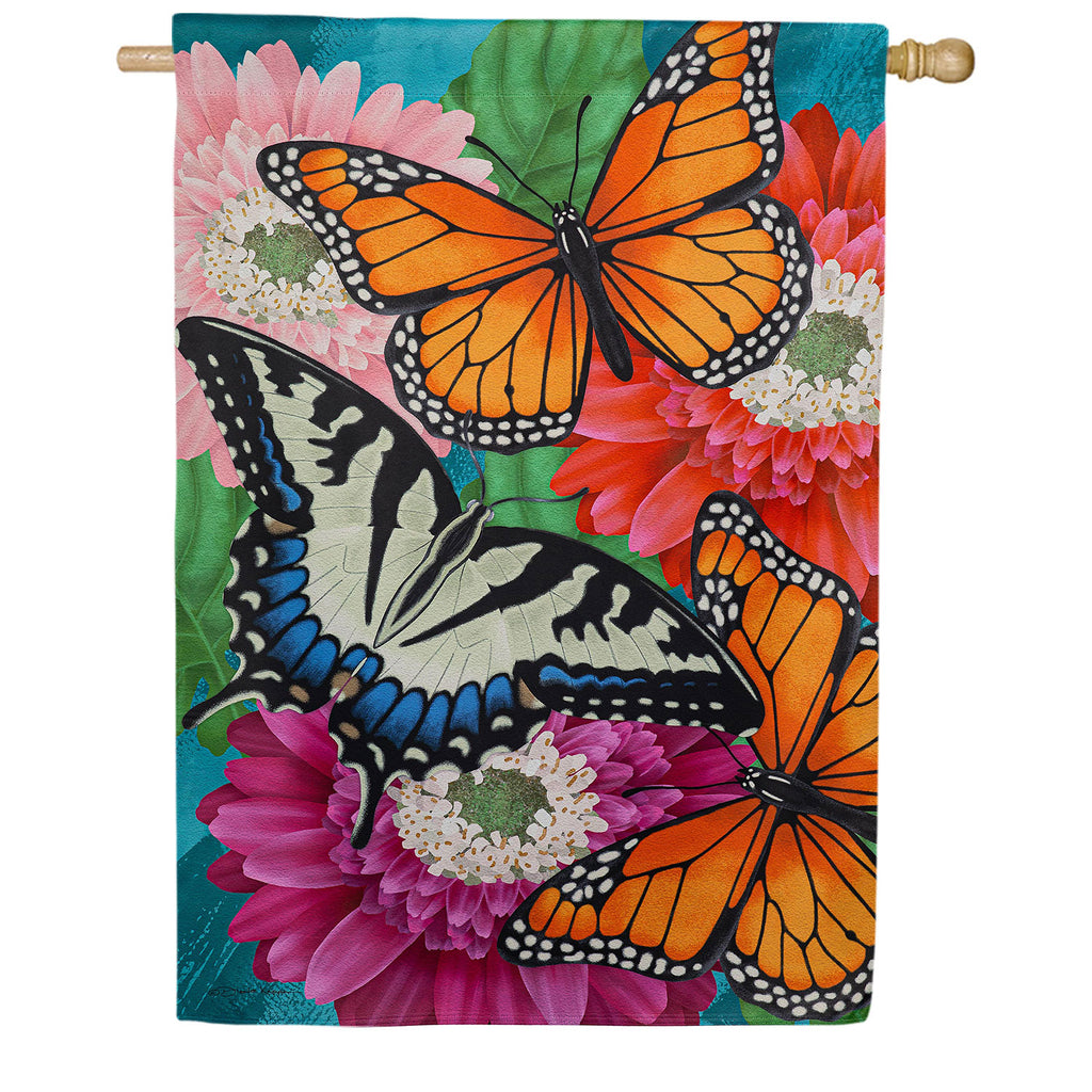 Evergreen Mother Monarch Suede House Flag