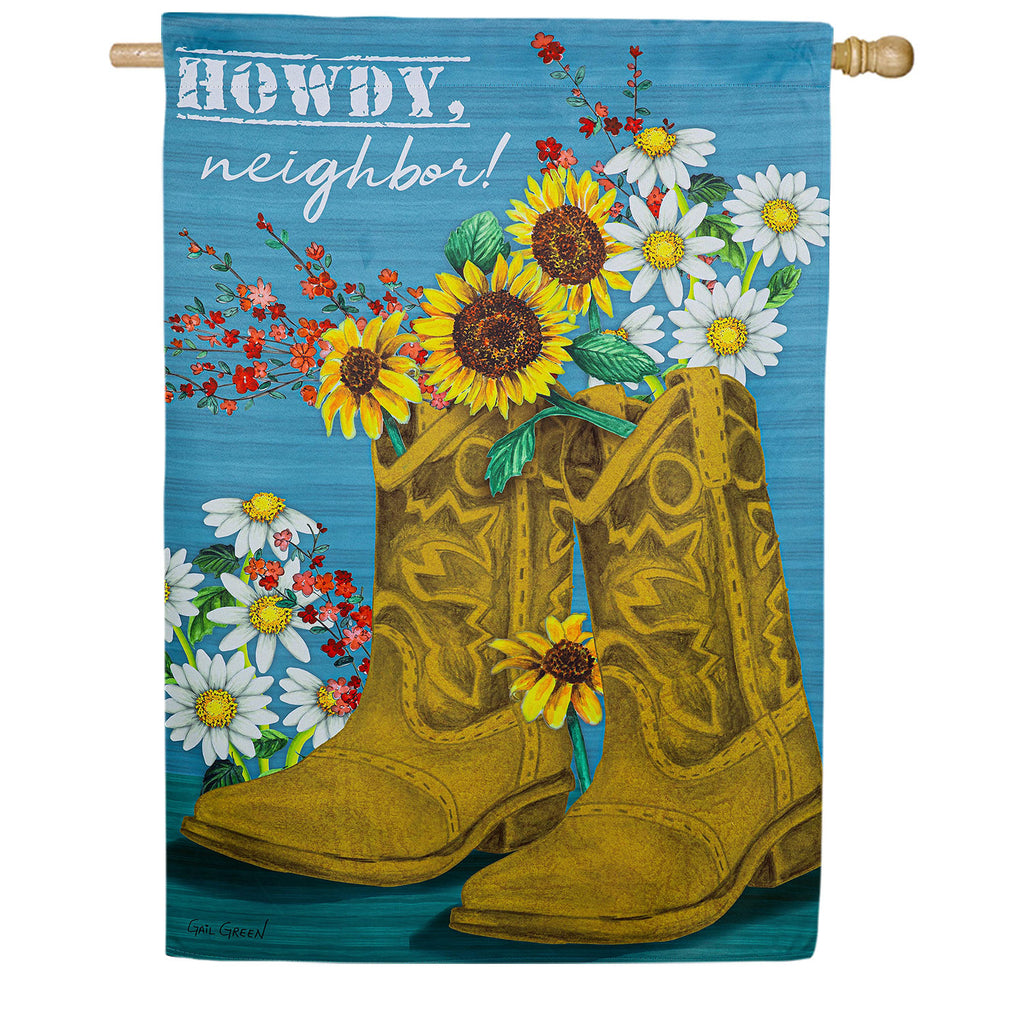 Evergreen Western Boots Suede House Flag