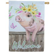 Evergreen Suede 2-Sided House Flag - Home Spun Friends