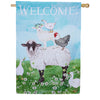 Evergreen Welcome Farm Friends Suede House Flag