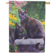 Evergreen Suede 2-Sided House Flag - Black Beauties