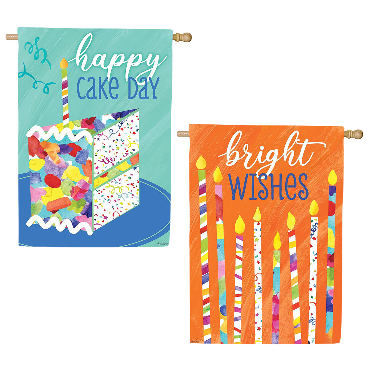 Evergreen Birthday Party House Flag