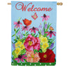 Evergreen Spring Floral Suede House Flag