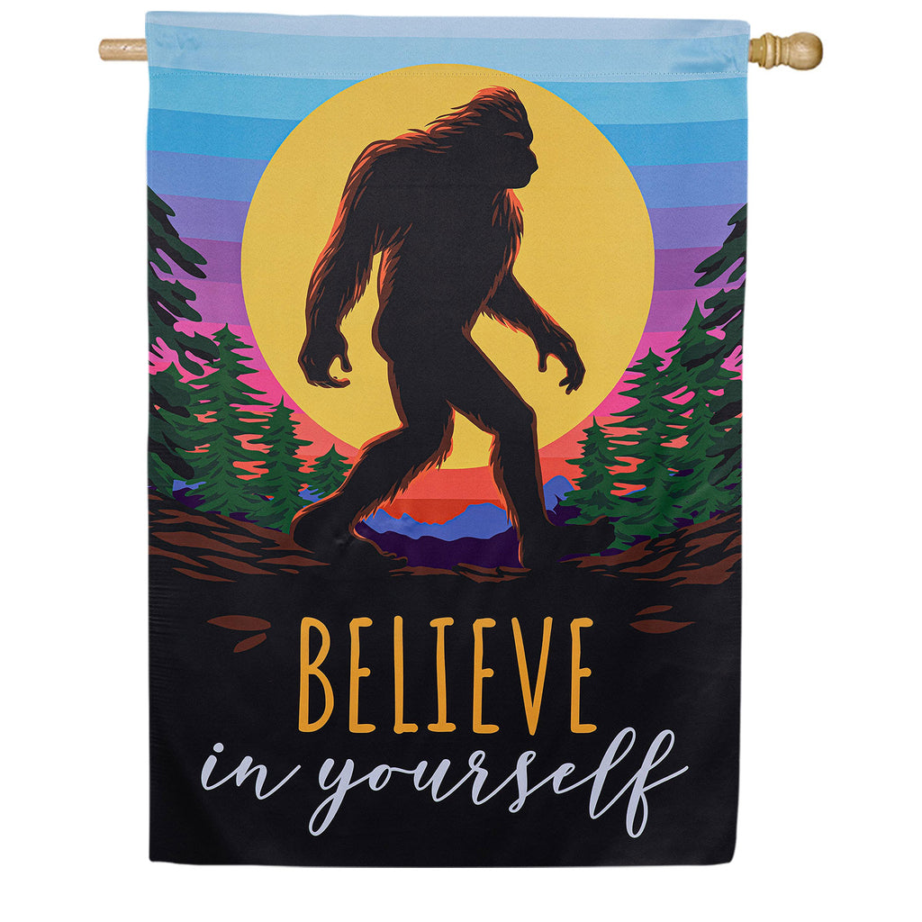 Evergreen Big Foot Believe In Yourself Suede House Flag