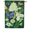 Evergreen Flutters and Flowers Suede House Flag