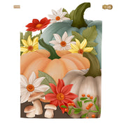 Evergreen Pumpkin Patch Suede 2-Sided House Flag