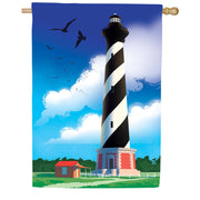 Evergreen Hatteras Lighthouse Suede 2-Sided House Flag
