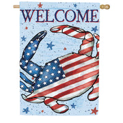 Evergreen Patriotic Crab Suede 2-Sided House Flag
