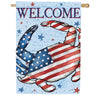 Patriotic Crab Double Sided Suede House Flag