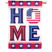 Evergreen Patriotic Home Suede 2-Sided House Flag