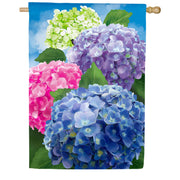 Evergreen Multicolor Hydrangeas Suede 2-Sided House Flag