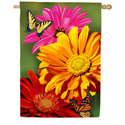 Evergreen Giant Gerbera Suede 2-Sided House Flag