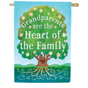 Evergreen Grandparents Heart Of The Family Suede 2-Sided House Flag