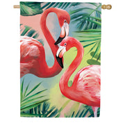 Evergreen Flamingle Suede House Flag