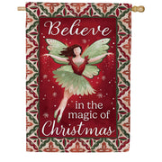 Evergreen Believe Fairy Suede House Flag