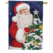 Evergreen Traditional Santa Suede House Flag