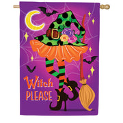 Evergreen Witchy Please Suede House Flag