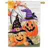 Evergreen Couple Of Jacks Pumpkin Suede House Flag