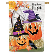 Evergreen Couple Of Jacks Pumpkin Suede House Flag
