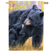 Evergreen Bear Kisses Suede 2-Sided House Flag