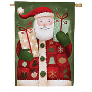 Evergreen Giving Santa Suede 2-Sided House Flag