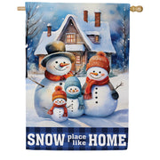 Evergreen Snow Place Like Home Suede 2-Sided House Flag