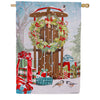 Christmas Sled Double Sided Suede House Flag