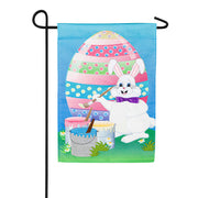 Evergreen Bunny Painting Easter Egg Burlap Garden Flag